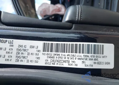 2012 Jeep Grand Cherokee Laredo from USA, damaged, VIN 1C4RJFAG2CC348758